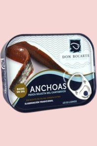Cantabrian Anchovies Don Bocarte in Olive Oil, Low-salt (85 gr - 13/15 fillets)