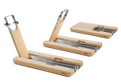 Lojamonero S ham stand, folded and opened