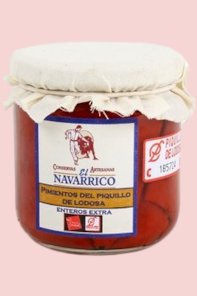 Red Piquillo whole peppers El Navarrico from Lodosa 220 gr