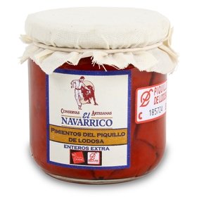 Red Piquillo whole peppers El Navarrico from Lodosa 220 gr