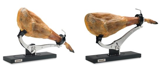 A jamon pata negra on a Buarfe Elite Inox ham holder