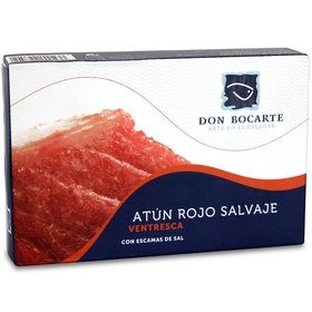 Atlantic bluefin Tuna Fillets with salt flakes Don Bocarte 215 gr Atlantic bluefin Tuna Fillets with salt flakes Don Bocarte 215 gr